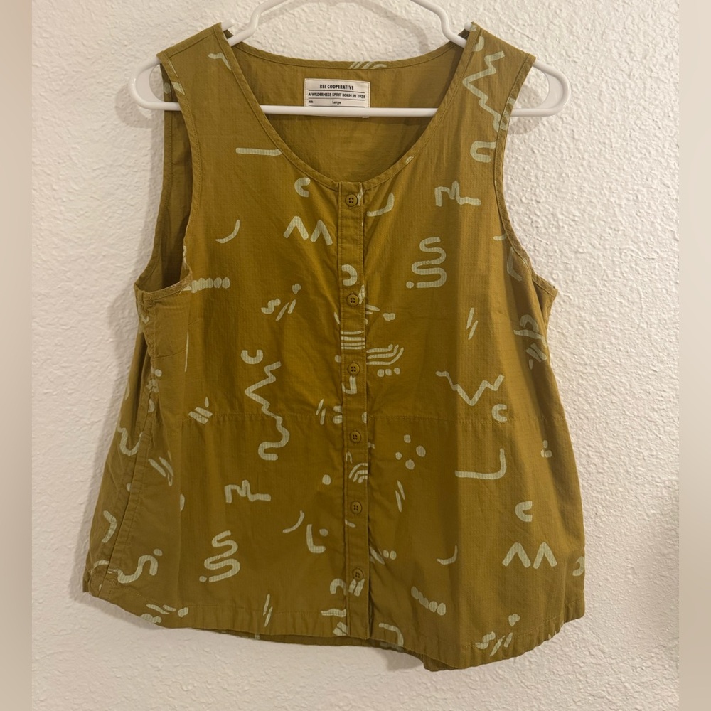 REI Mustard Graphic Tank Top